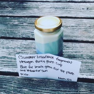 Homemade summer broadwalk candle